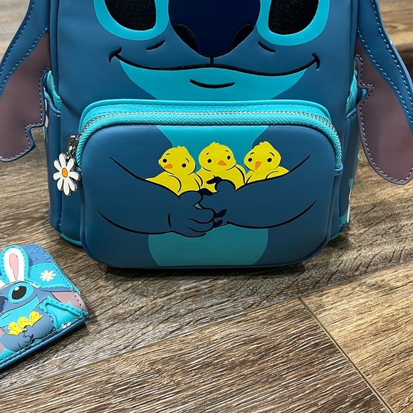 NWT Loungefly Disney “Easter” Lilo & Stitch Bunny Ears Mini Backpack Wallet Set🐣 - Picture 12 of 16